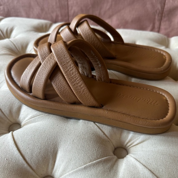 Madewell Women’s Francine Puffy Woven Tan Slides 8M - Picture 5 of 7